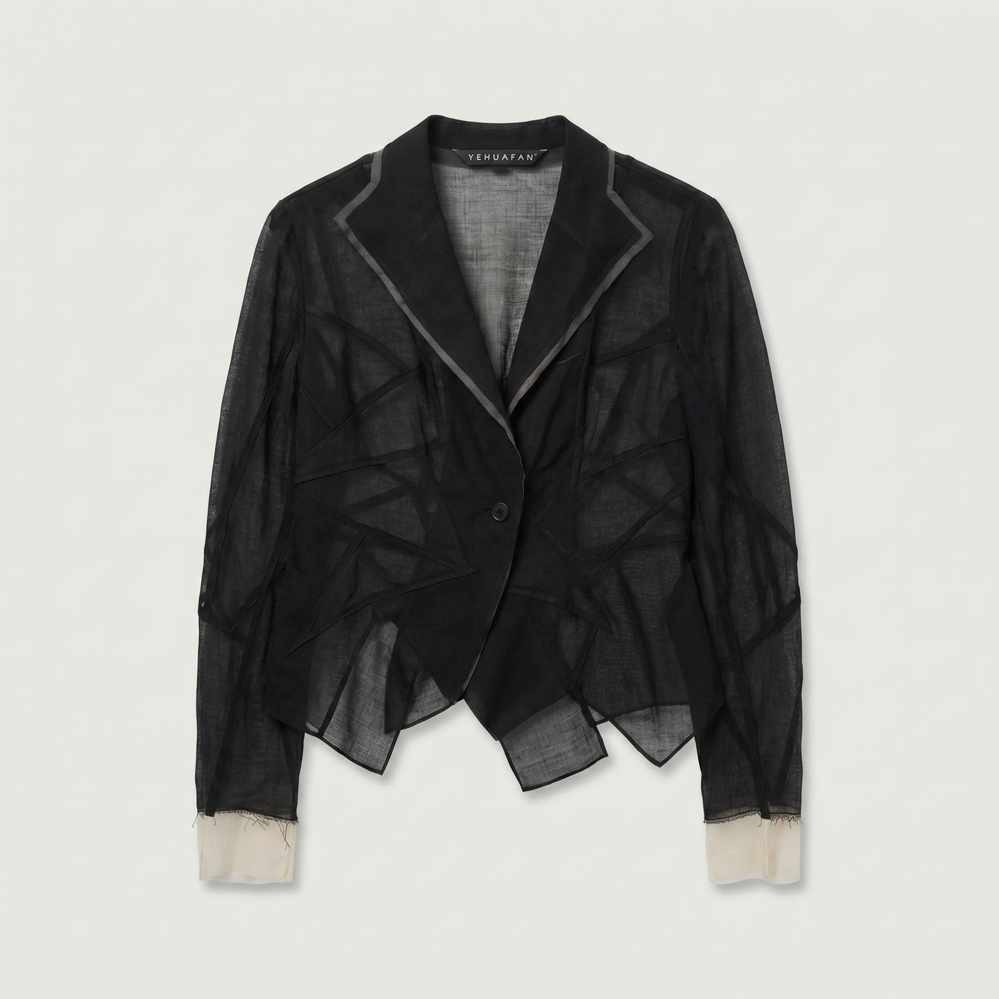 Sheer Geometric Panelled Blazer