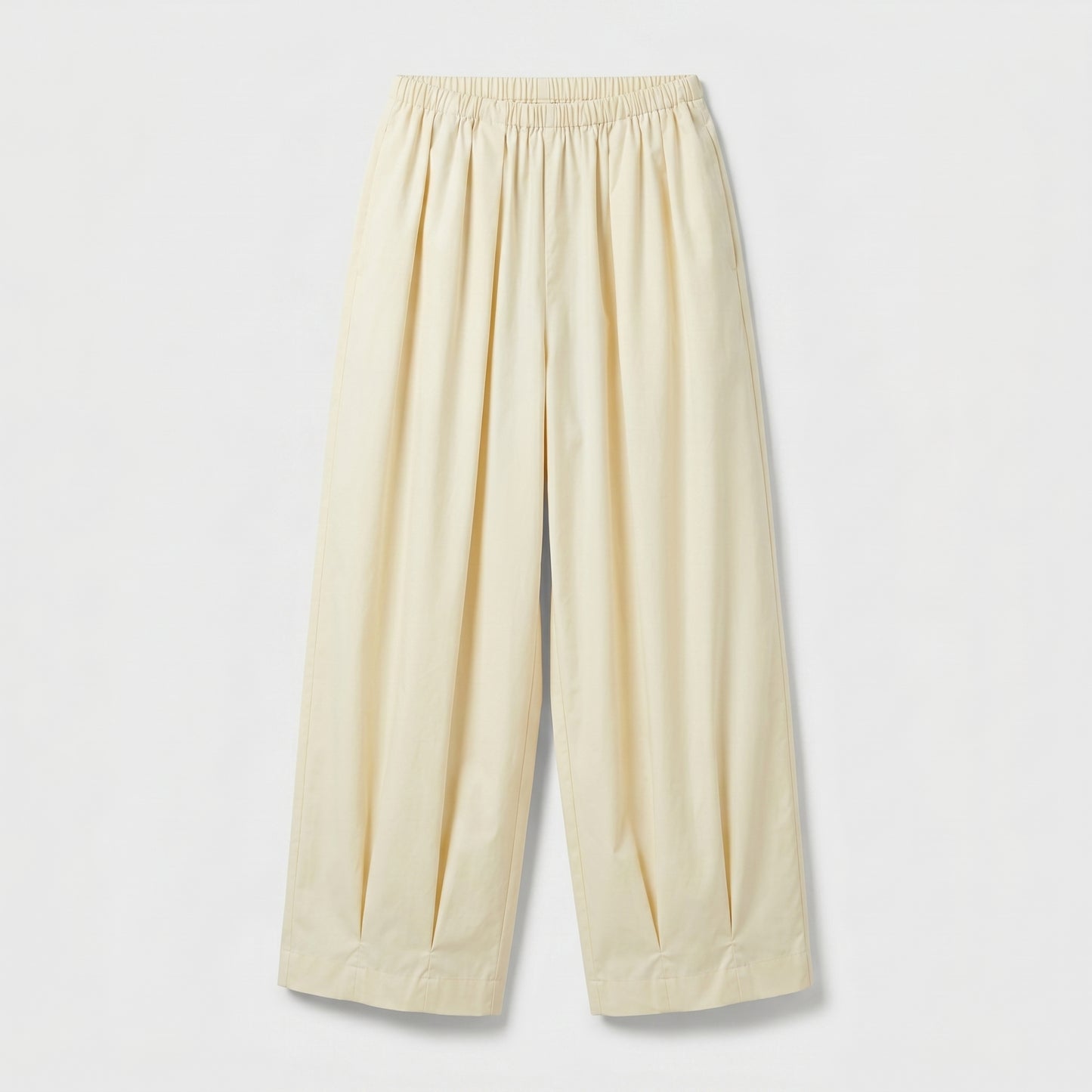 Pleated High-Waisted Wide-Leg Trousers