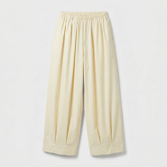 Pleated High-Waisted Wide-Leg Trousers