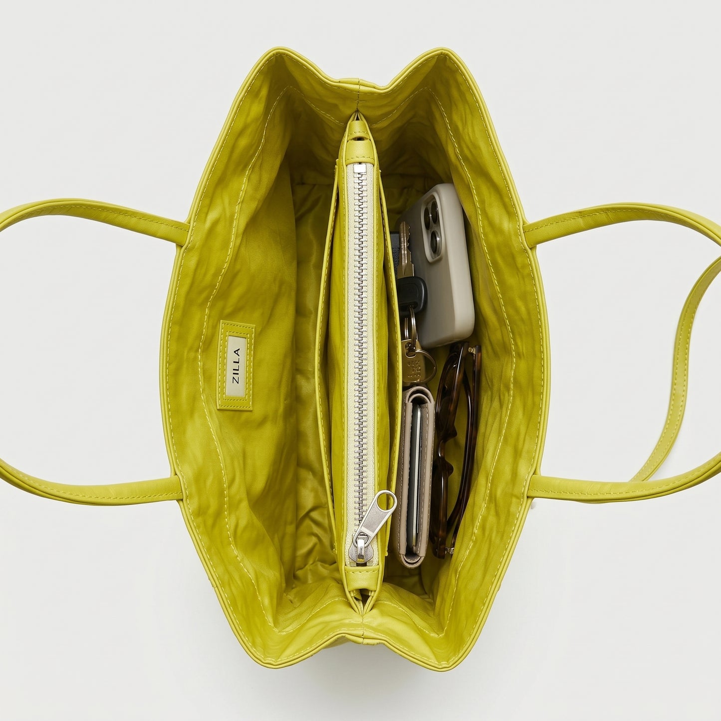 Crinkled Chartreuse Tote Bag