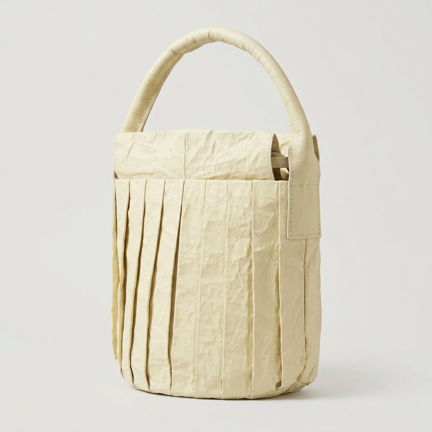 Pleated Crinkled Bucket Bag