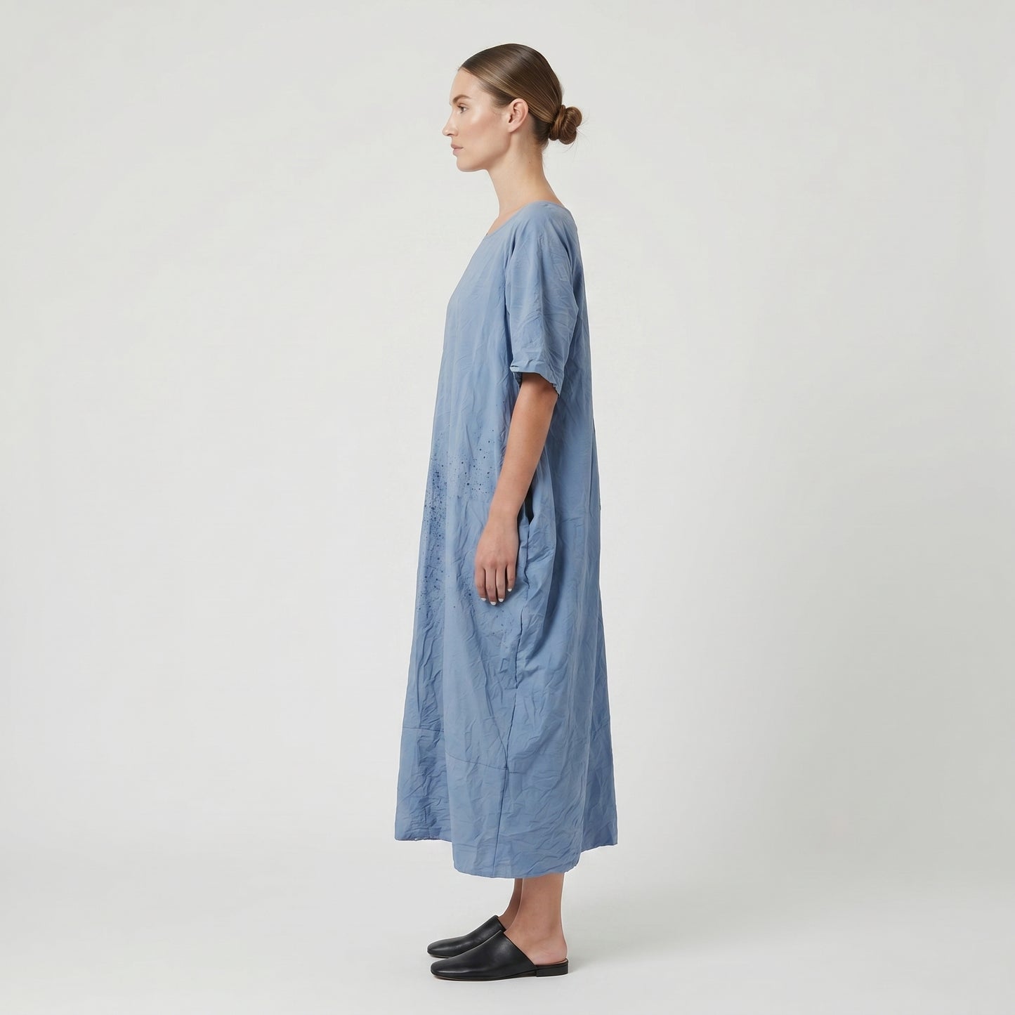 Textured Blue Cocoon Dress