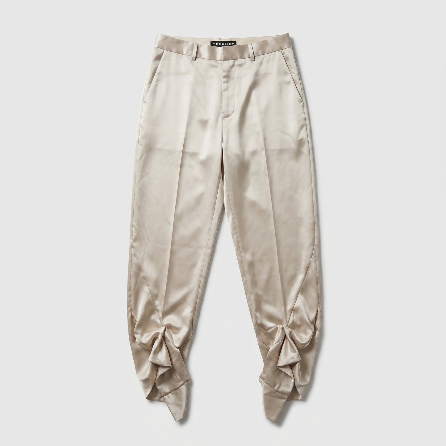 Satin Ruched Hem Trousers