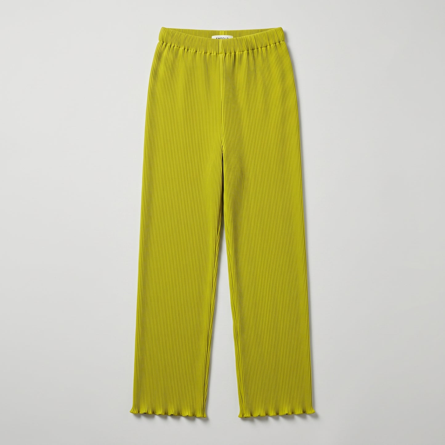 Pleated High-Waisted Lime Trousers