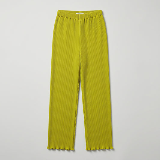 Pleated High-Waisted Lime Trousers