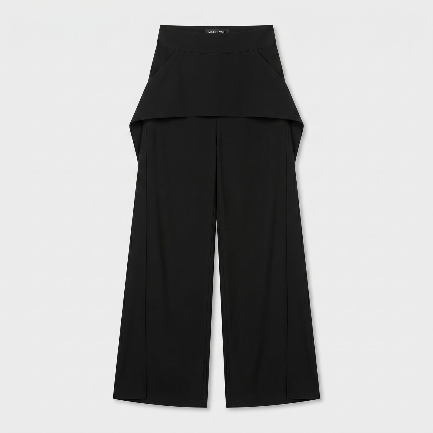 Draped Peplum Wide Leg Trousers