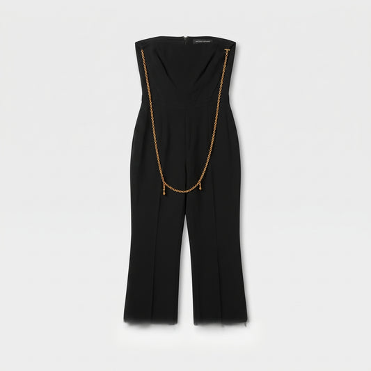Strapless Chain Detail Jumpsuit