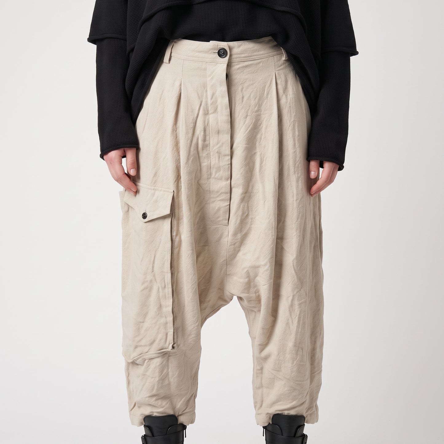 Relaxed Pleated Utility Trousers