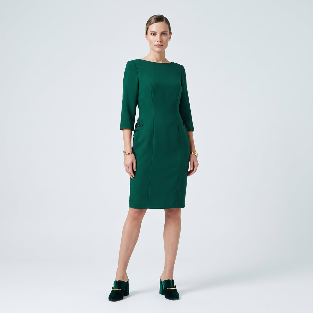 Emerald Green Tailored Sheath Dress