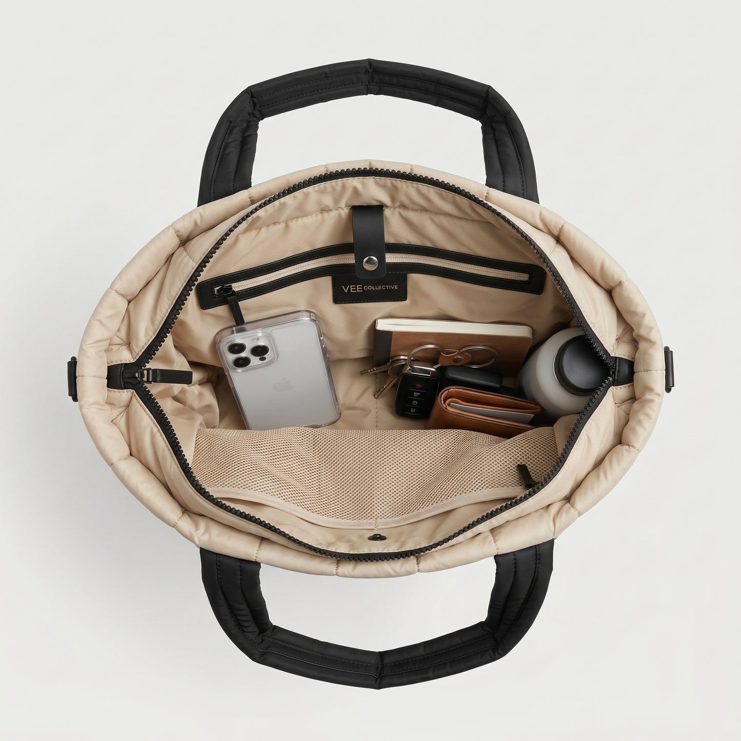 Quilted Two-Tone Everyday Tote