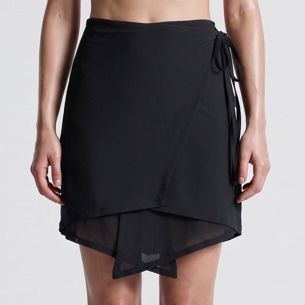 Asymmetric Wrap Mini Skirt