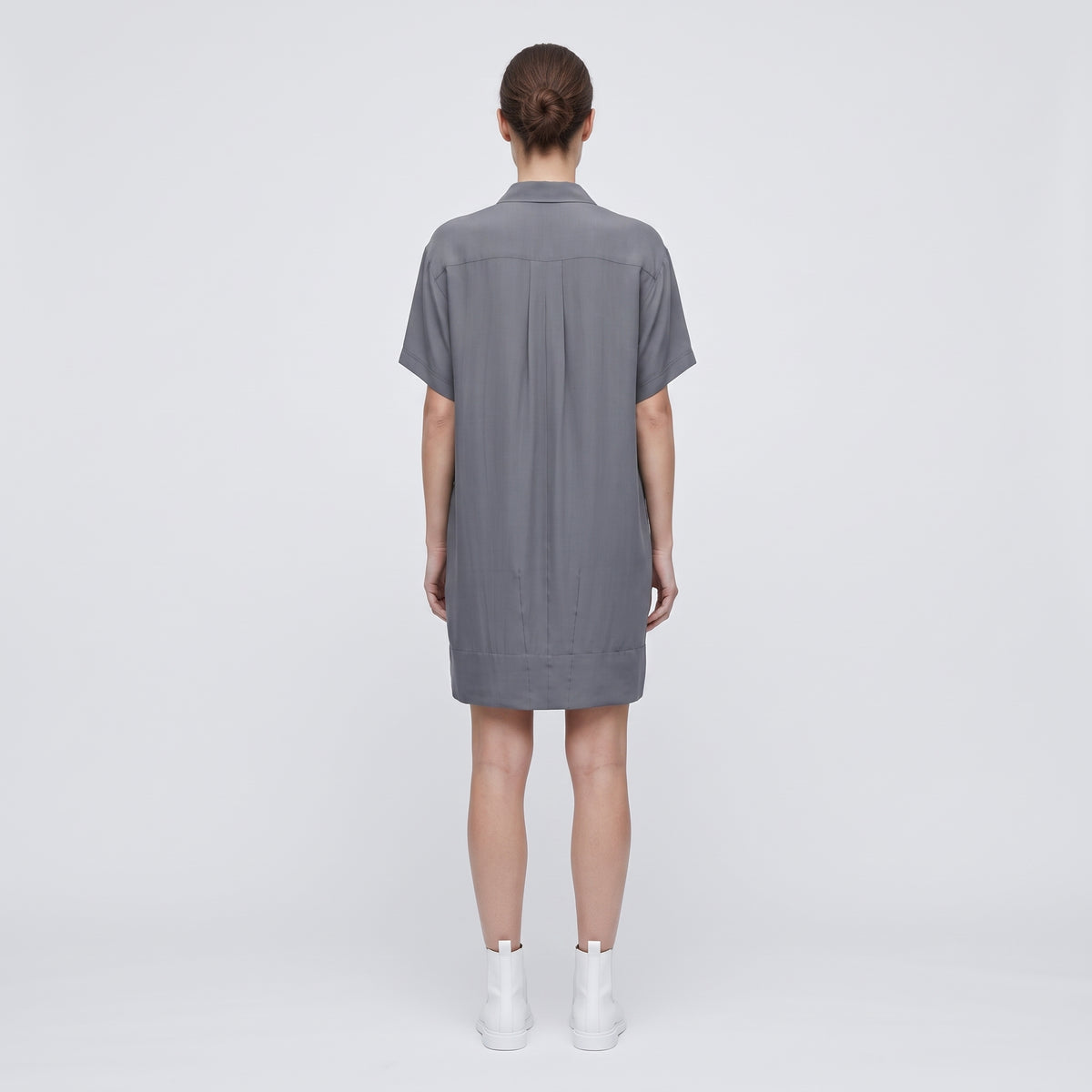 Minimalist Grey Polo Dress