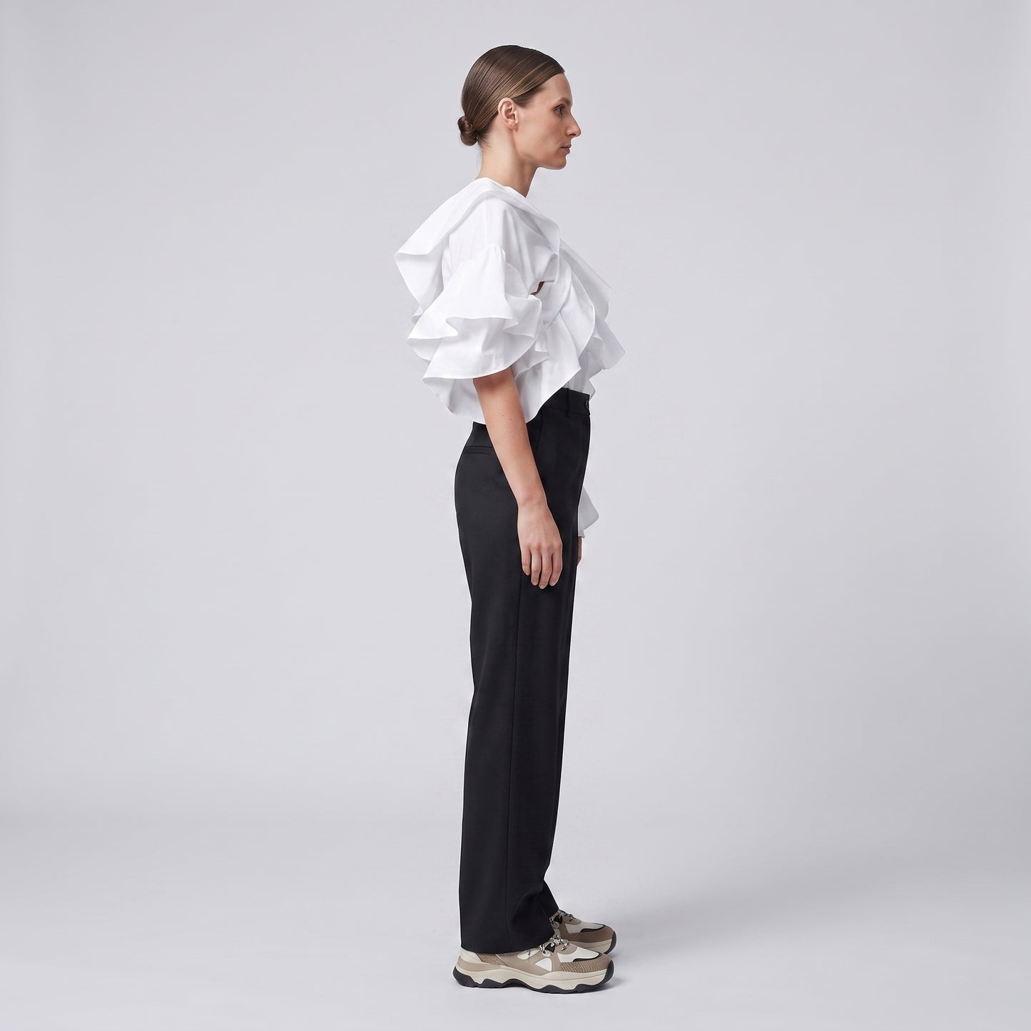 Tailored Black Cropped Trousers