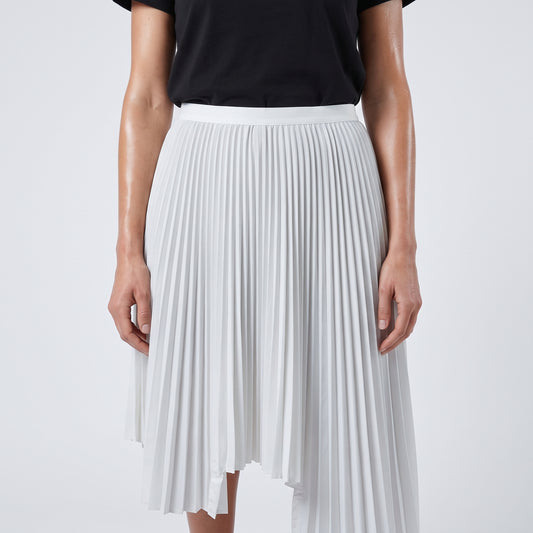 Elegant White Pleated Midi Skirt