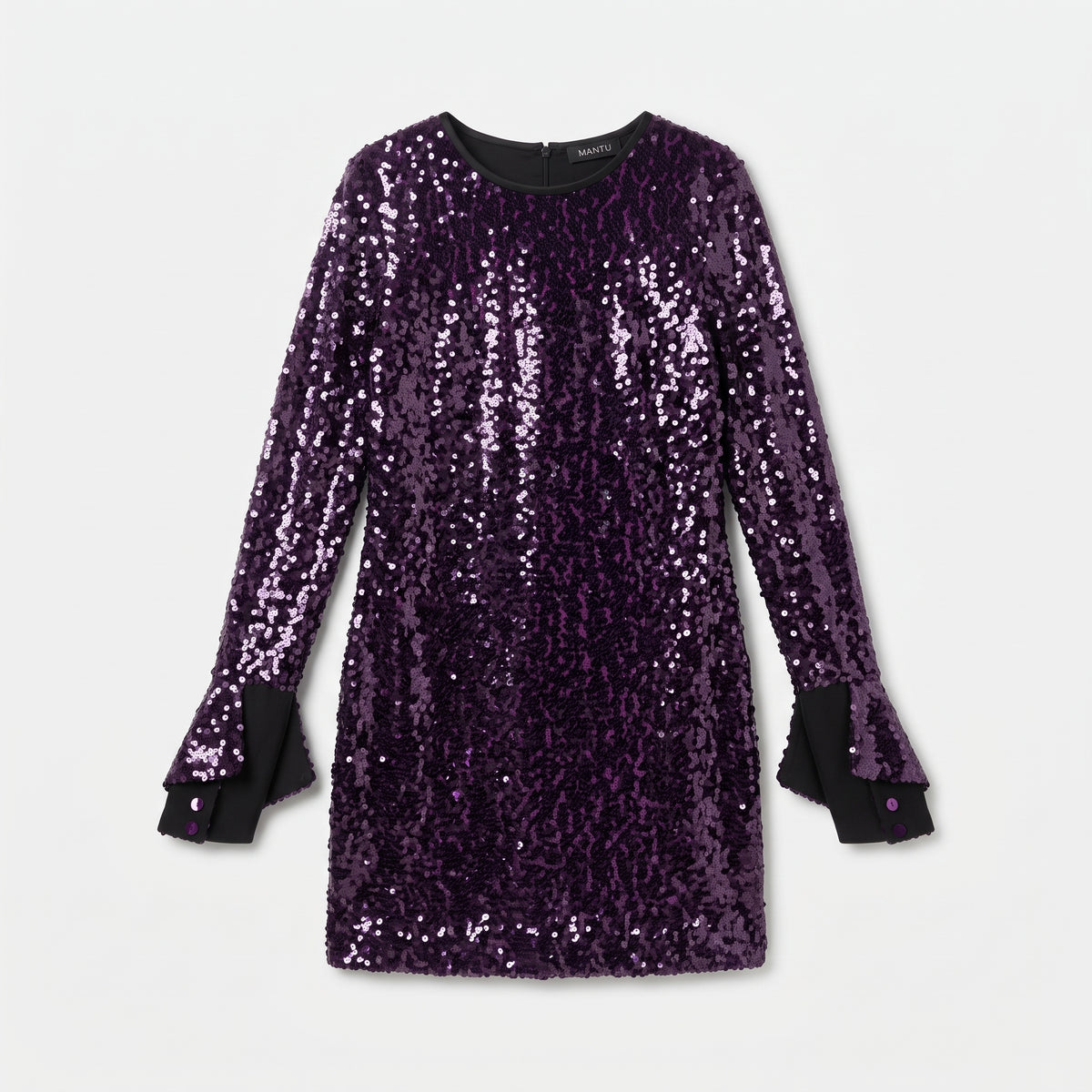 Sequin Embellished Purple Mini Dress
