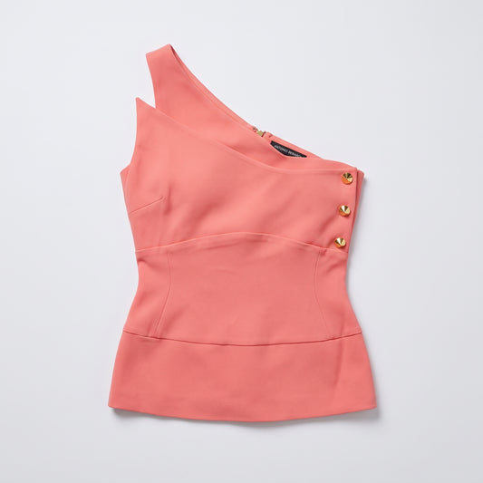 One-Shoulder Structured Peplum Top