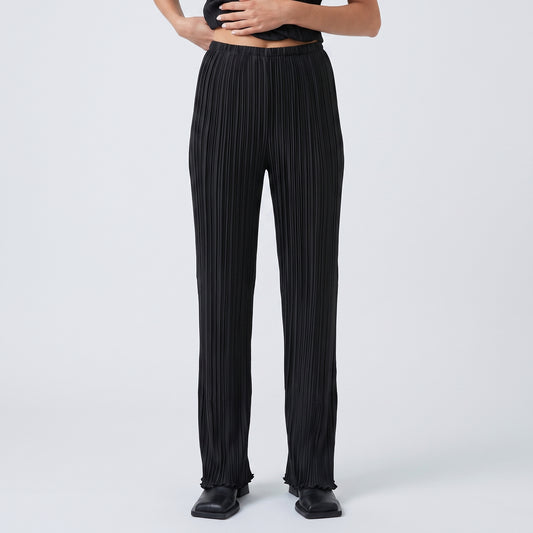 Elegant Black Pleated Trousers