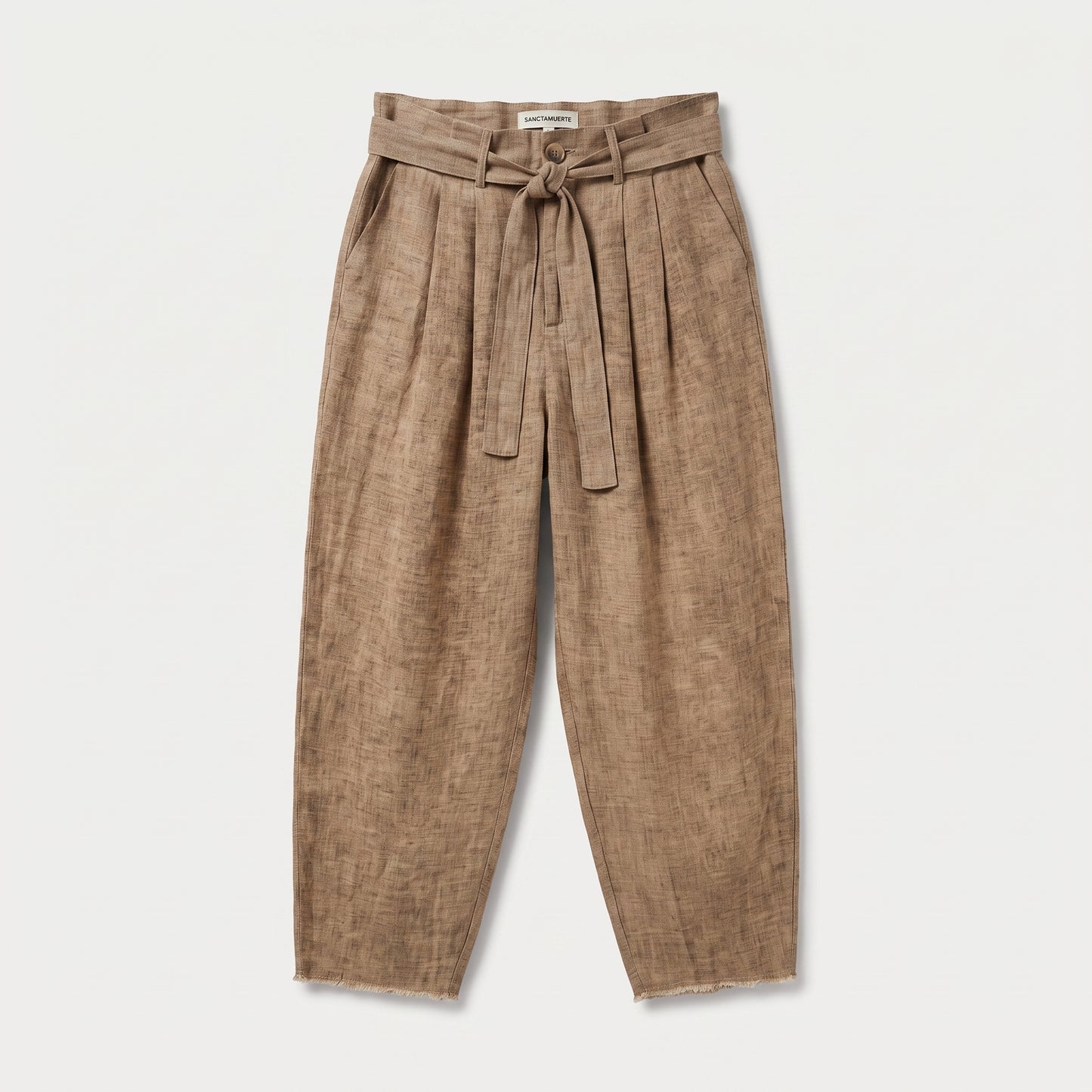 High-Waisted Linen Tie Trousers