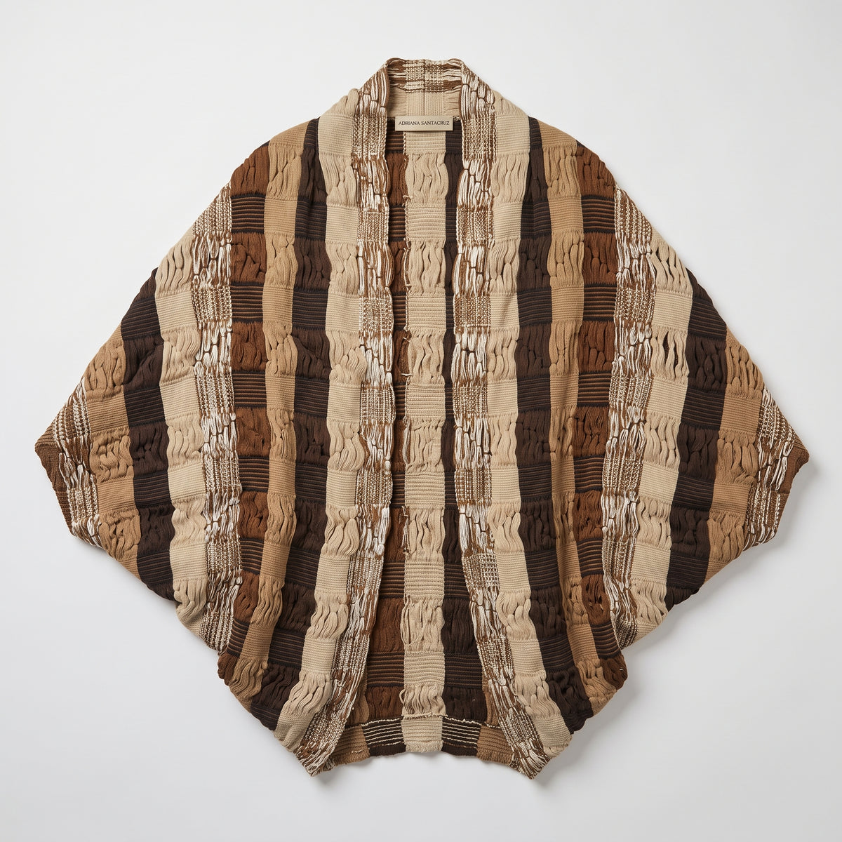 Textured Striped Open Knit Cardigan