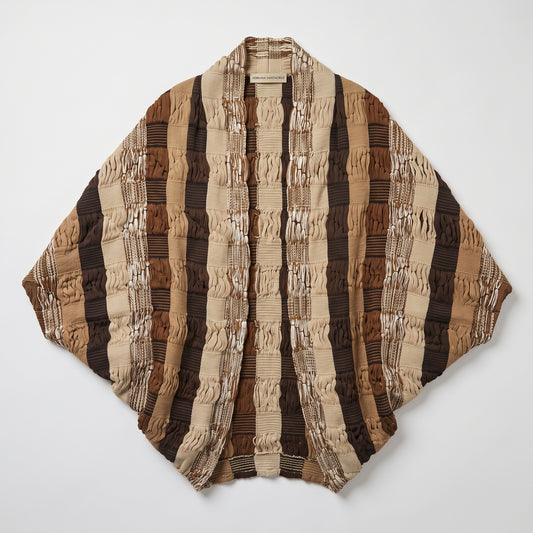 Textured Striped Open Knit Cardigan