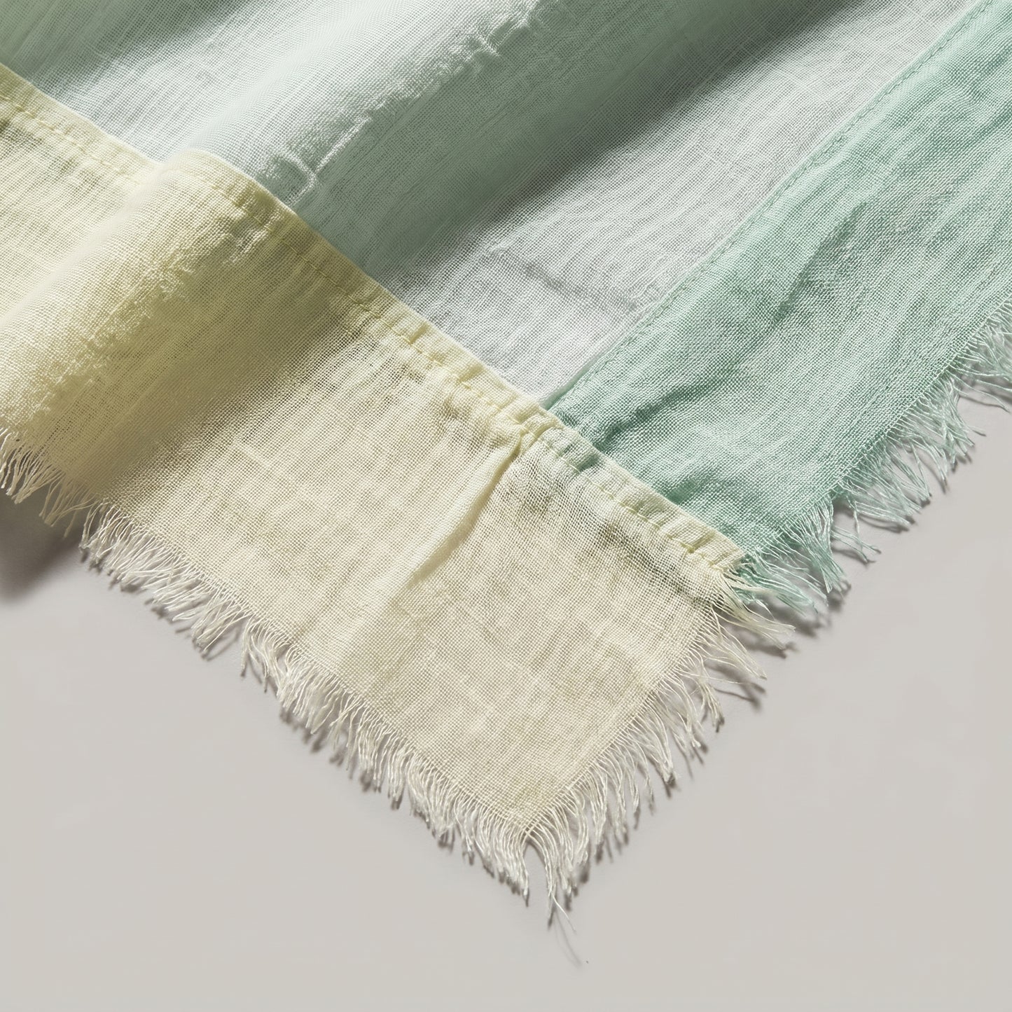 Tri-Color Frayed Linen Scarf