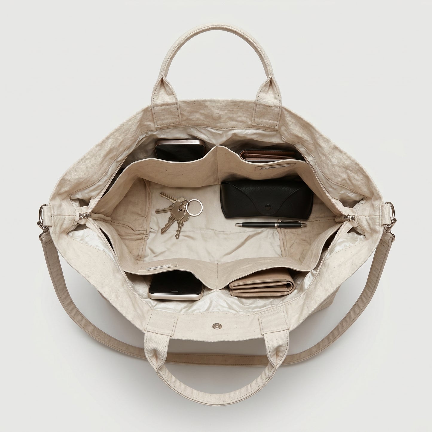 Textured Linen Tote Bag