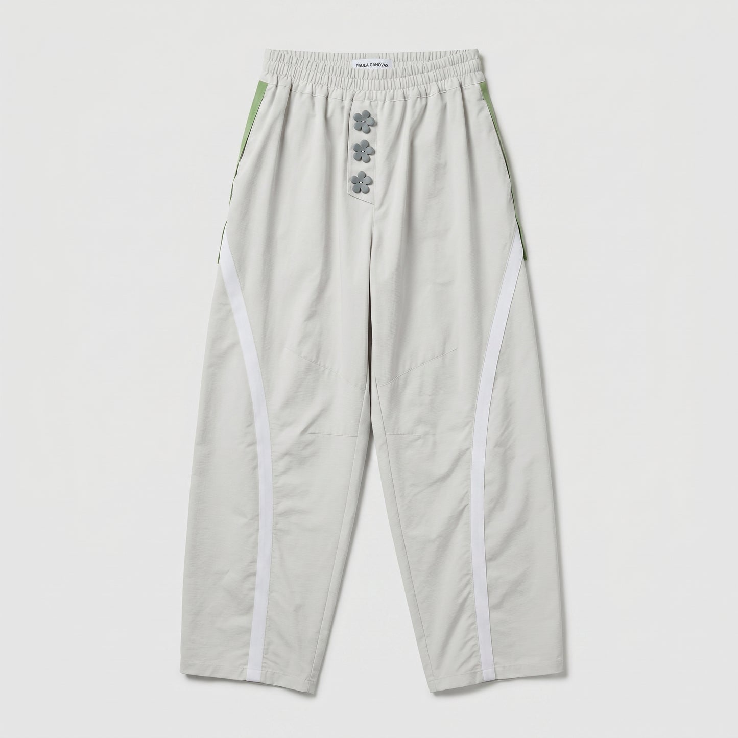 Floral Button Relaxed Casual Trousers