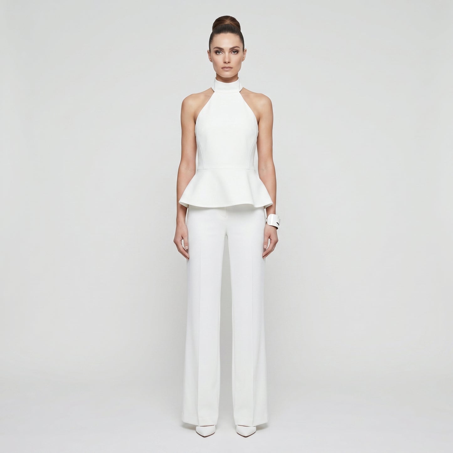 Halter Neck Peplum Top