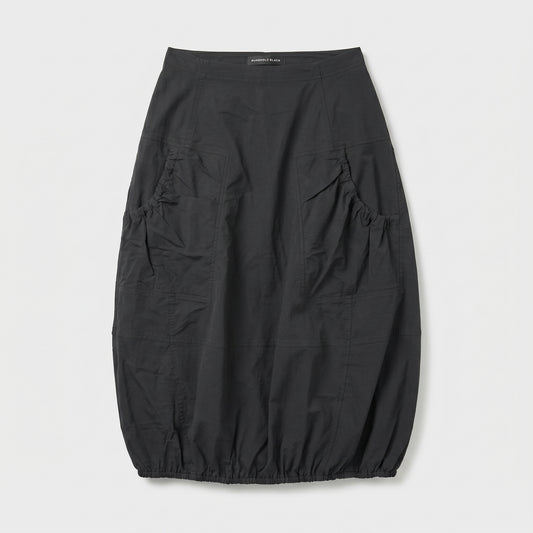 Black Bubble Hem Midi Skirt
