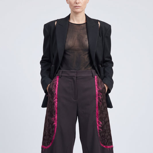 Paneled Tailored Cropped Trousers