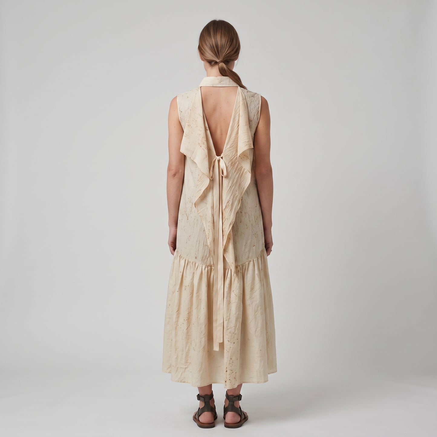 Sleeveless Collared Drop-Waist Dress