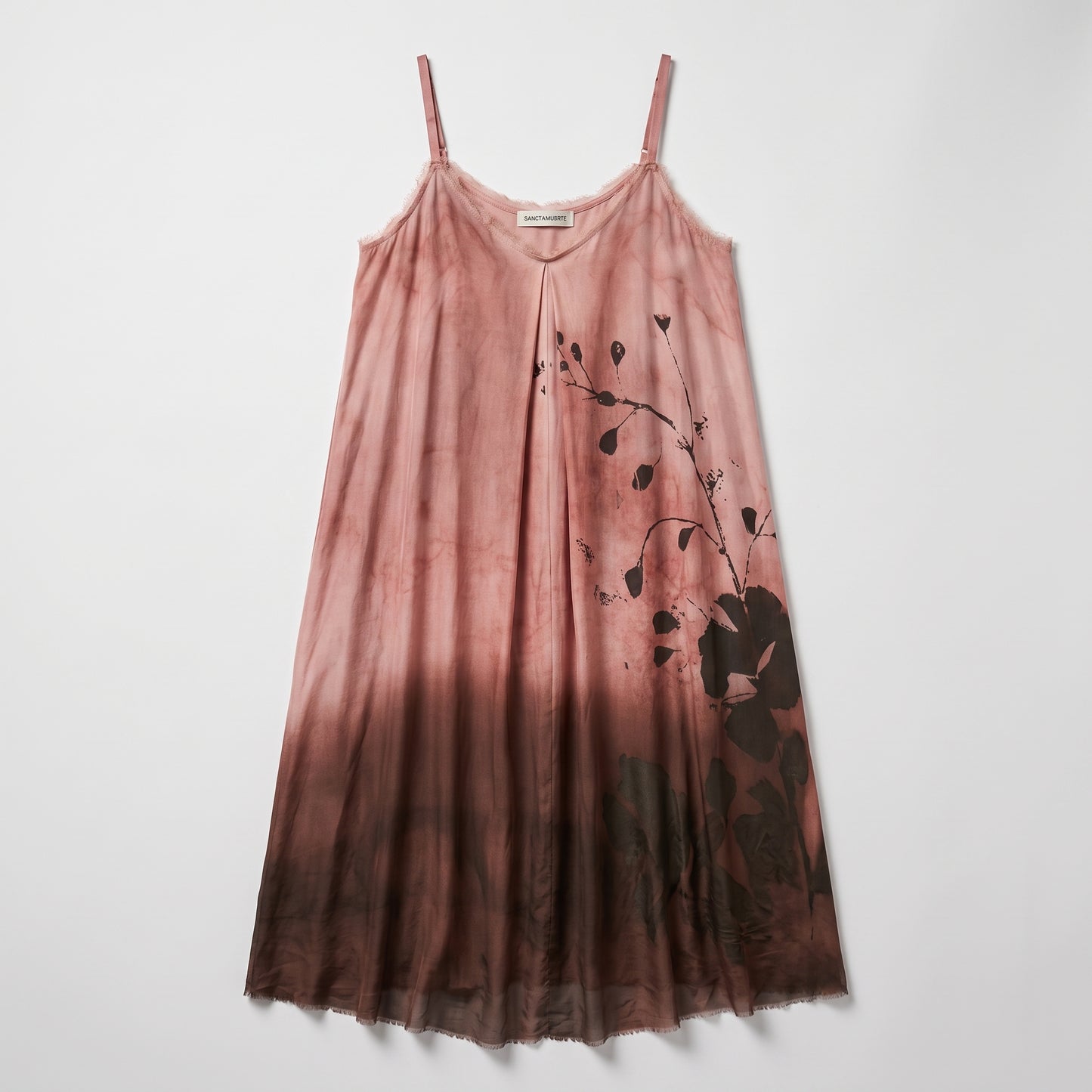 Botanical Print Ombré Slip Dress