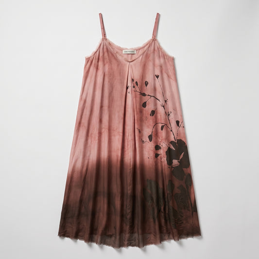 Botanical Print Ombré Slip Dress