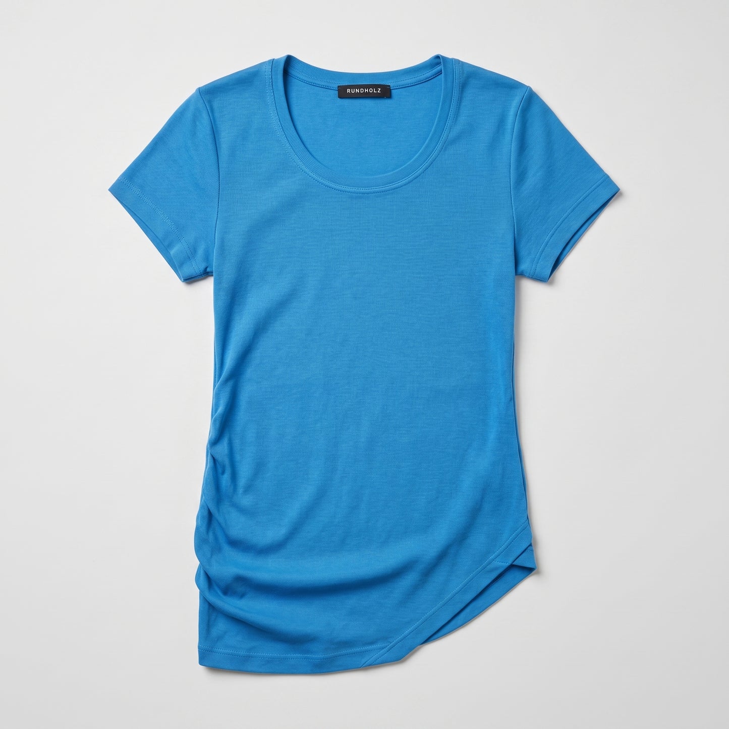 Asymmetric Ruched Cotton T-Shirt