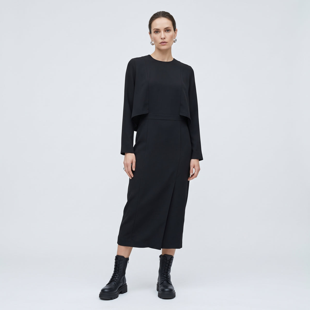 Tailored Long Sleeve Sheath Dress