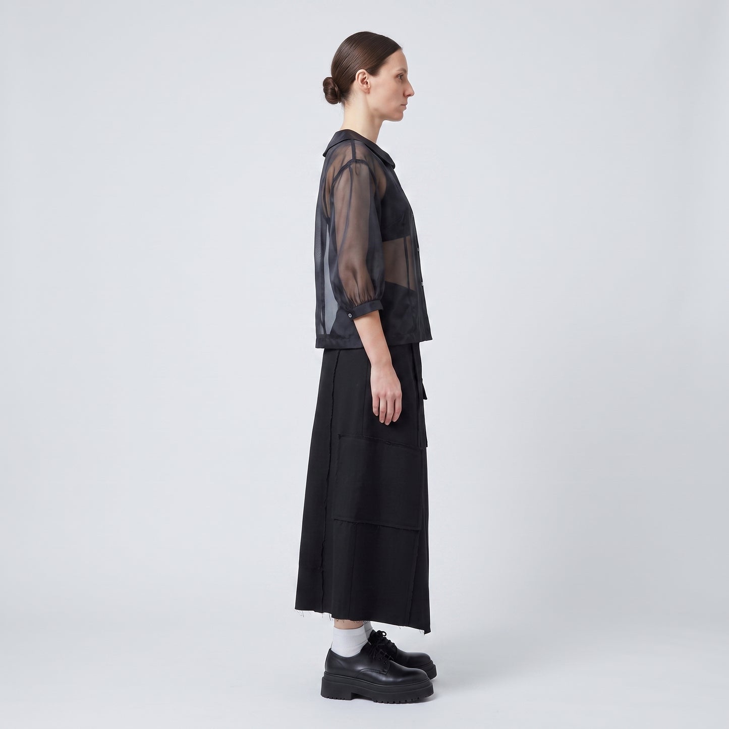 Sheer Peter Pan Collar Blouse