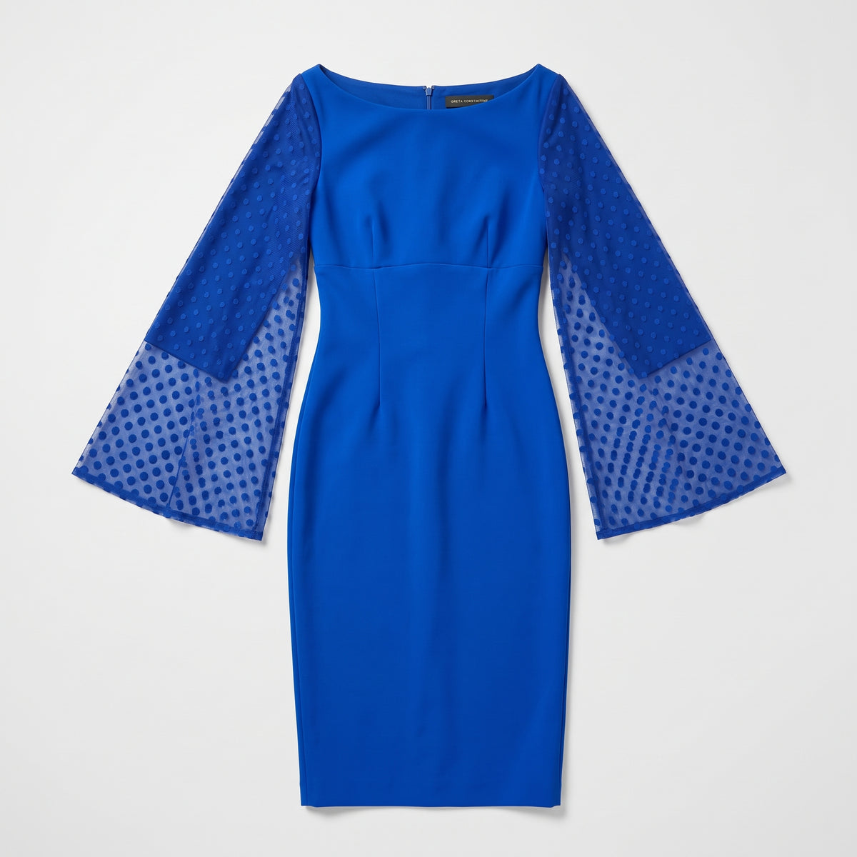Cobalt Sheer Sleeve Scuba Dress