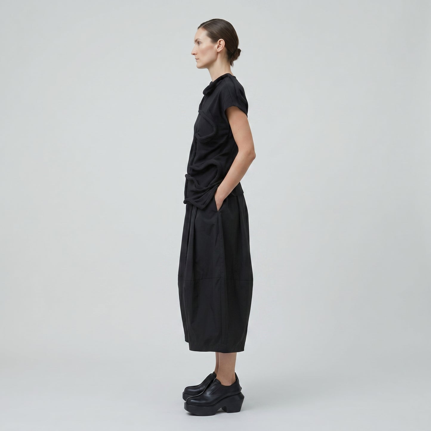 Sculptural Asymmetric Draped Top