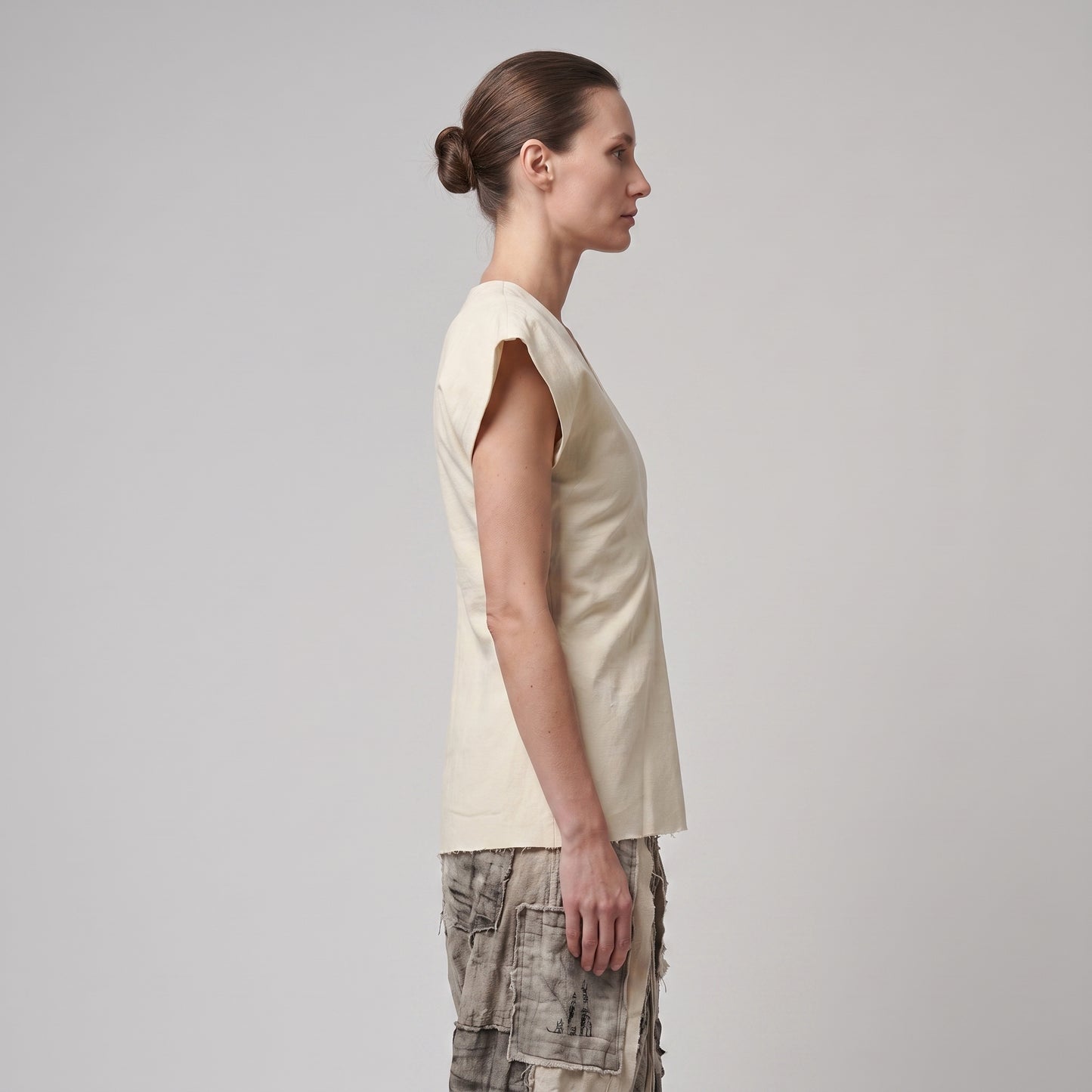 Minimalist V-Neck Linen Top
