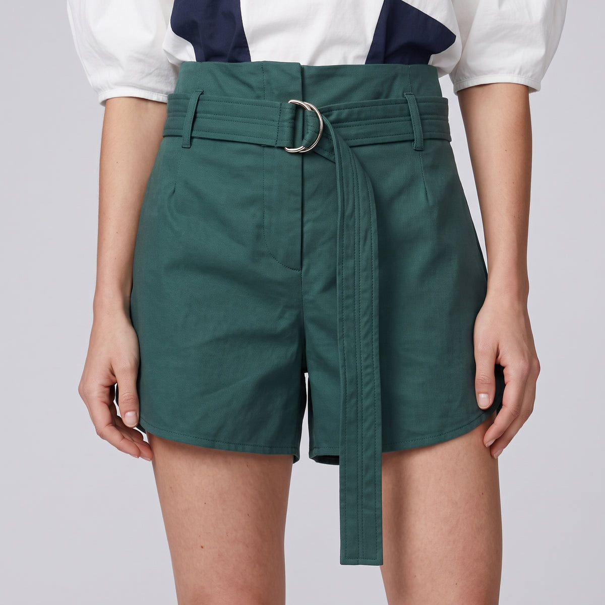 Emerald High-Waisted Belted Shorts