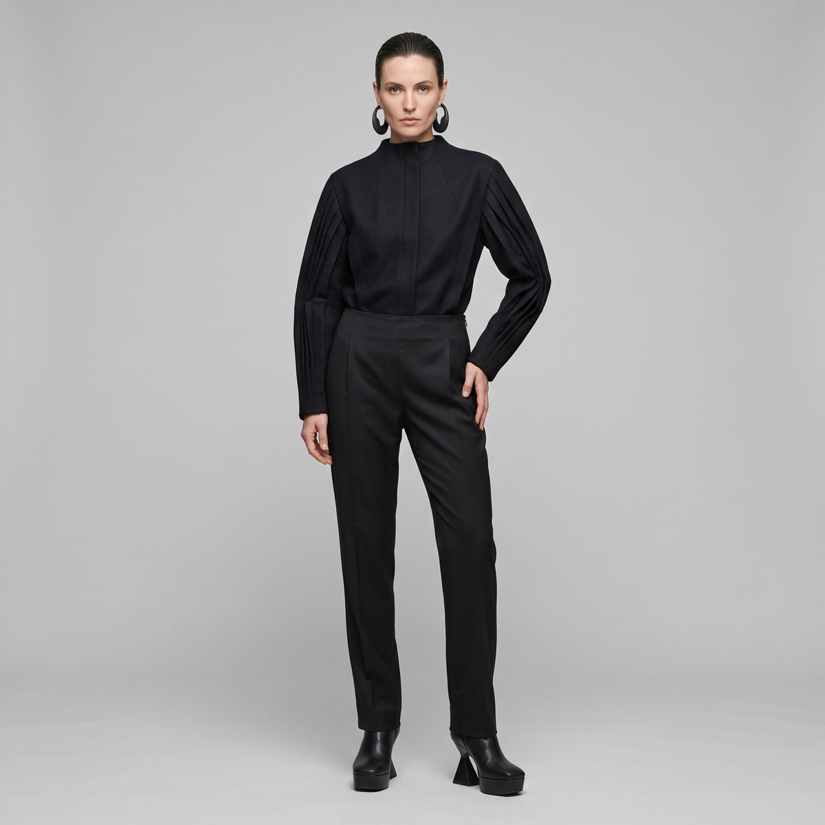 Tailored Black Slim Trousers