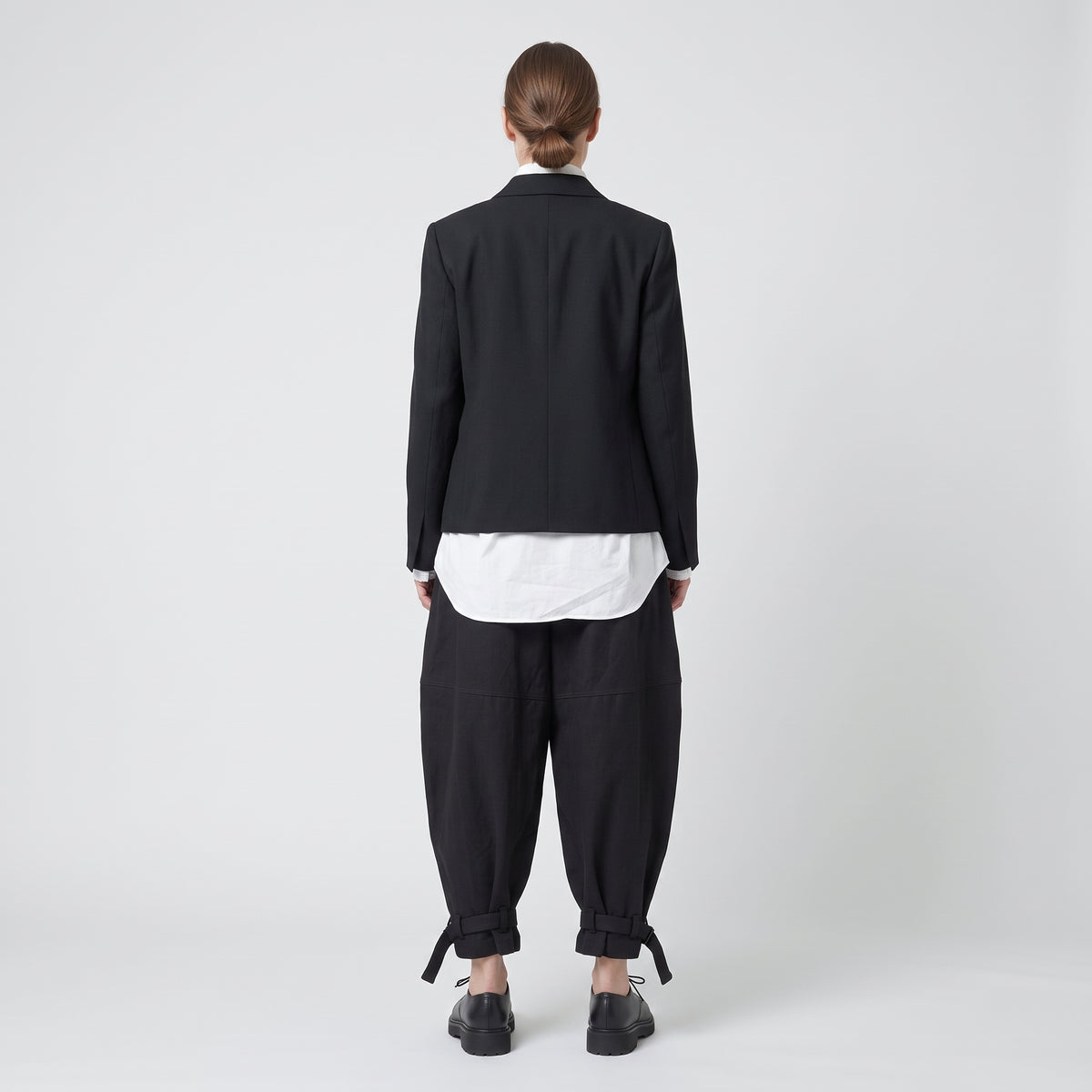 Structured Black Utility Trousers