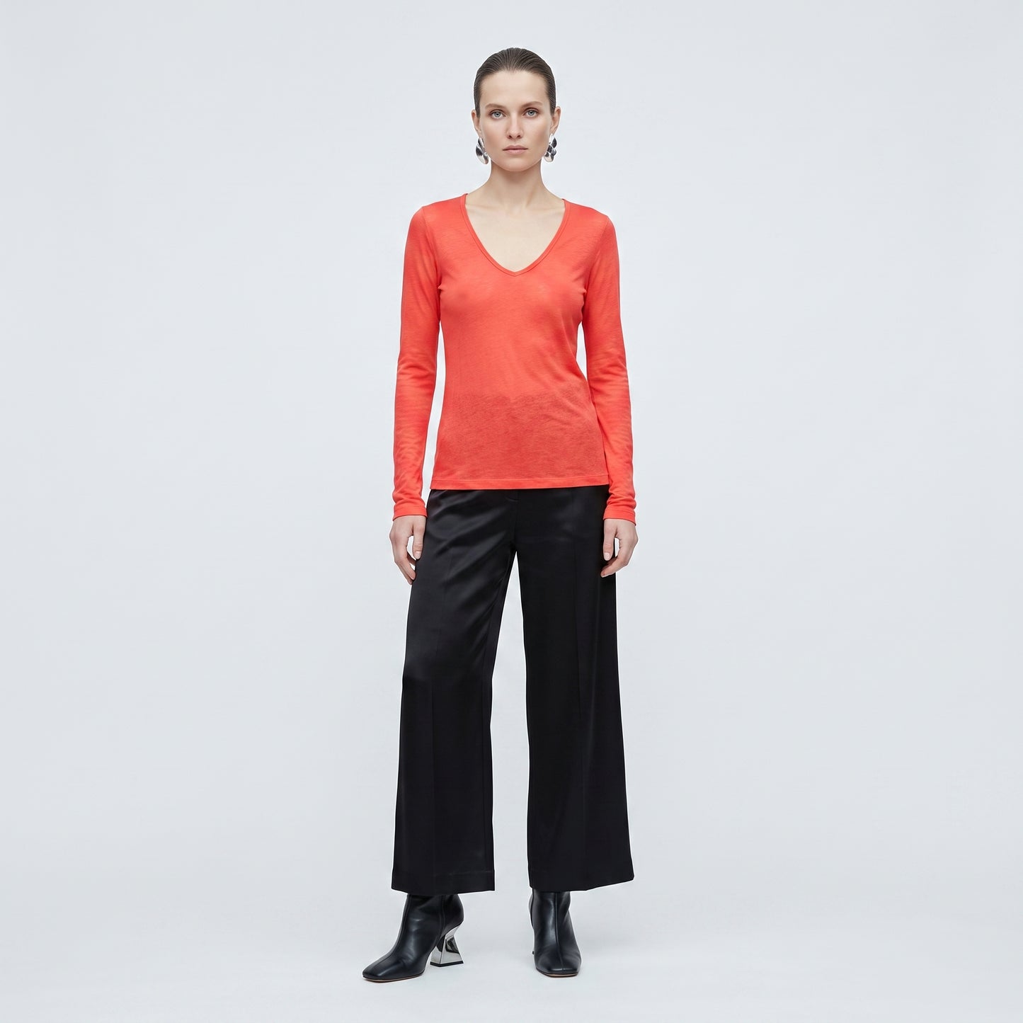 Essential V-Neck Long-Sleeve Top