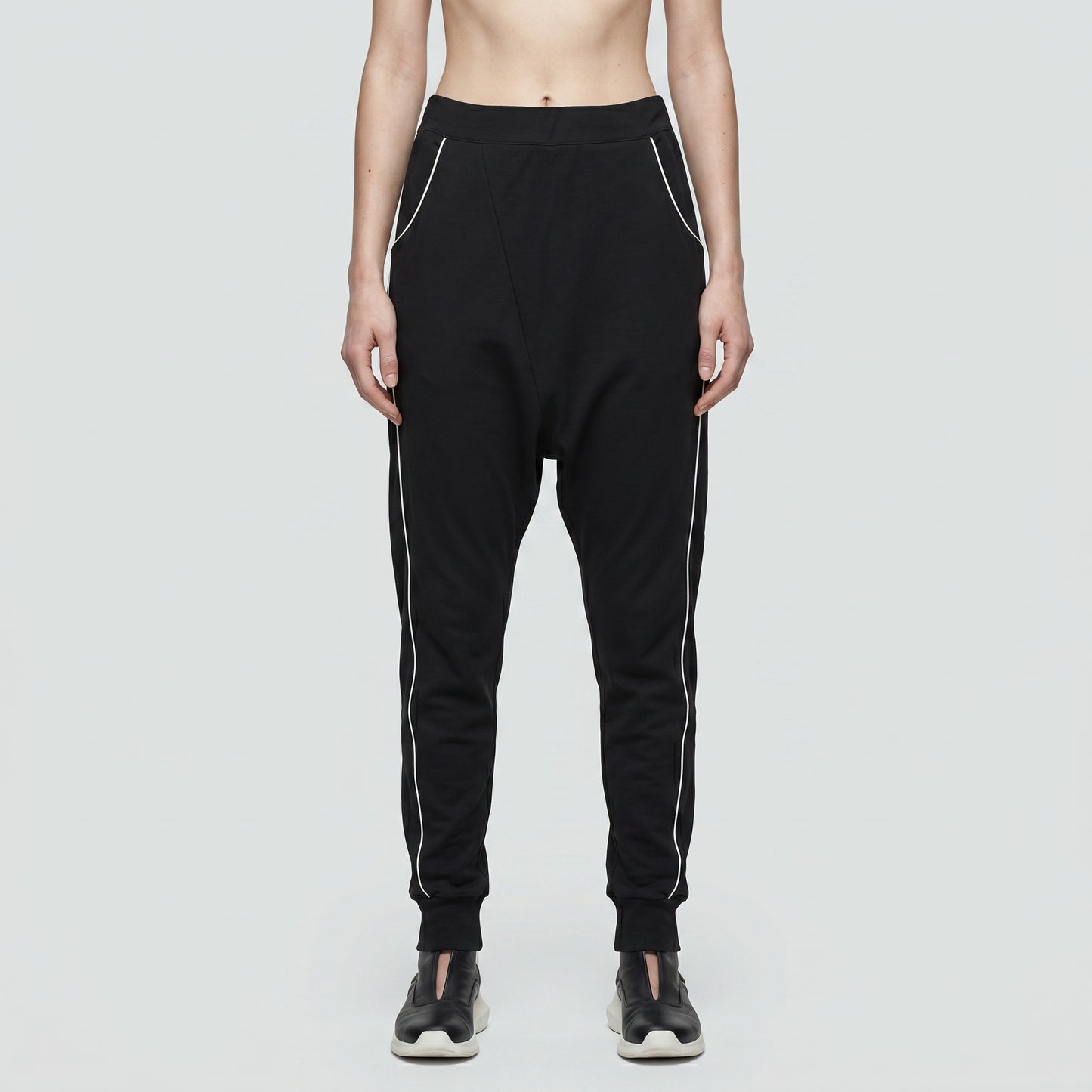 Contrast Trim Black Joggers