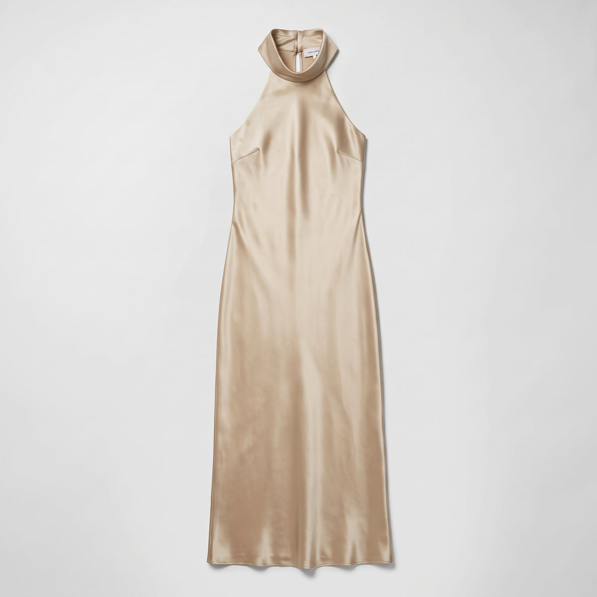 Satin High-Neck Evening Dress