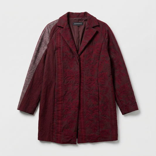 Burgundy Jacquard Tailored Jacket
