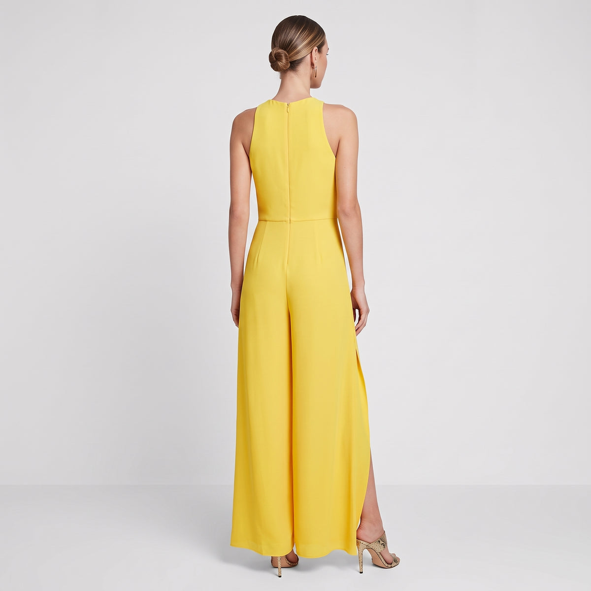 Sleeveless Ruffled Yellow Jumpsuit