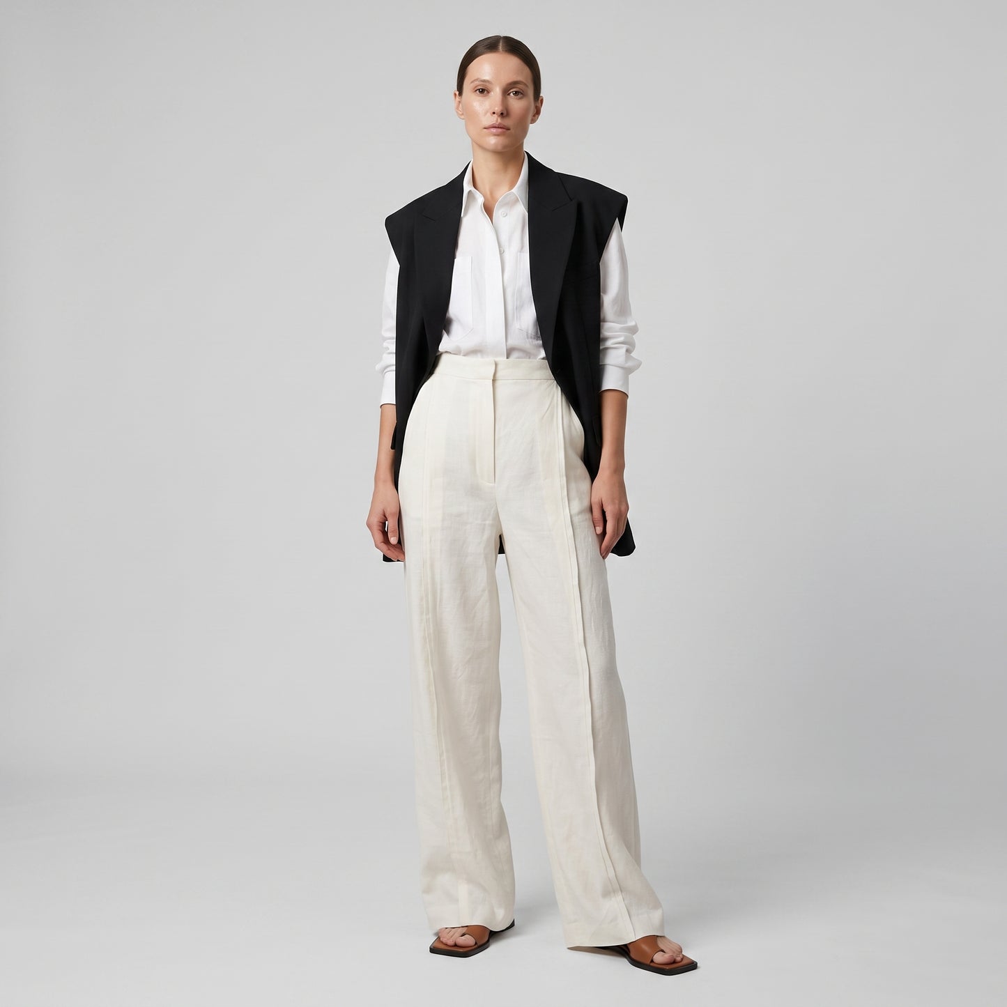 Wide-Leg Linen Trousers