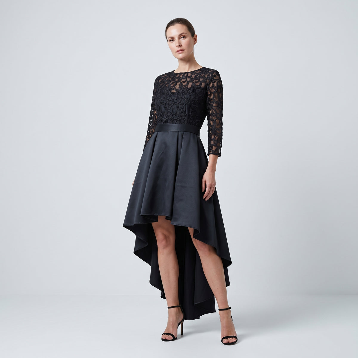 Elegant Embroidered High-Low Dress
