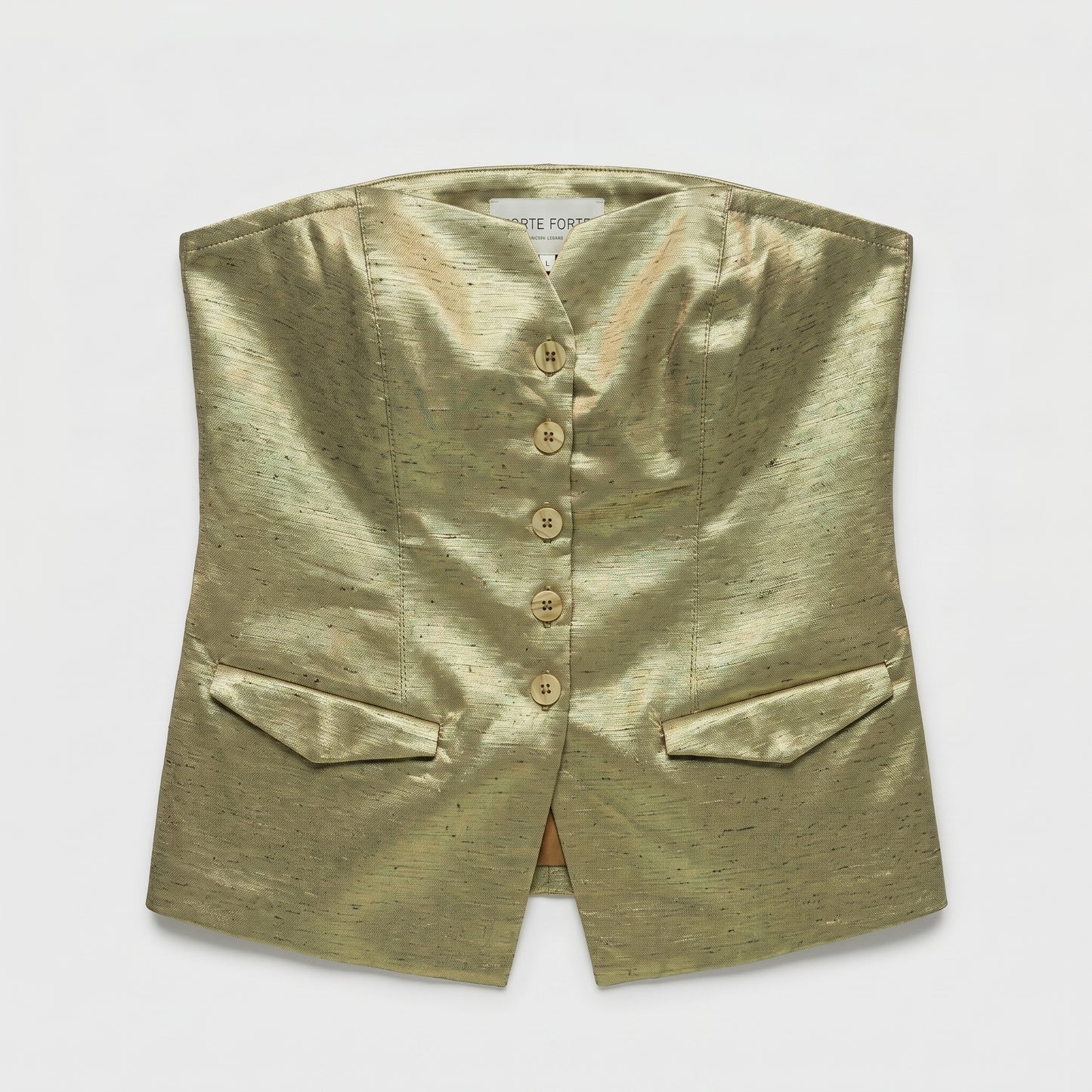 Metallic Strapless Tailored Vest